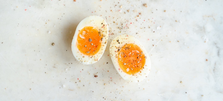 Eggs on a table, great for protein intake and muscle gain.