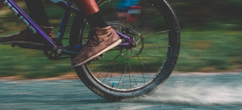 A person riding on one of the best cycling routes in Sharjah