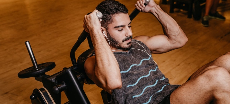 A man doing exercises 