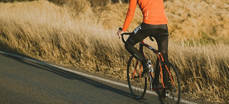 Photo of a person riding a bike