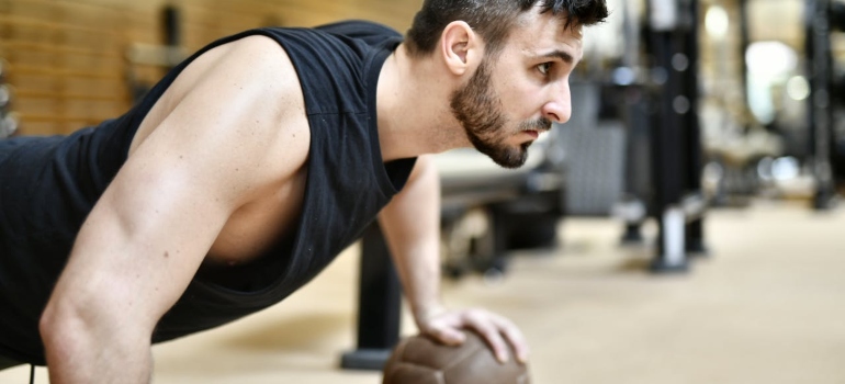 A man doing exercises 