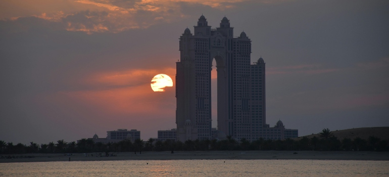 Silhouette of City Buildings during Sunset.