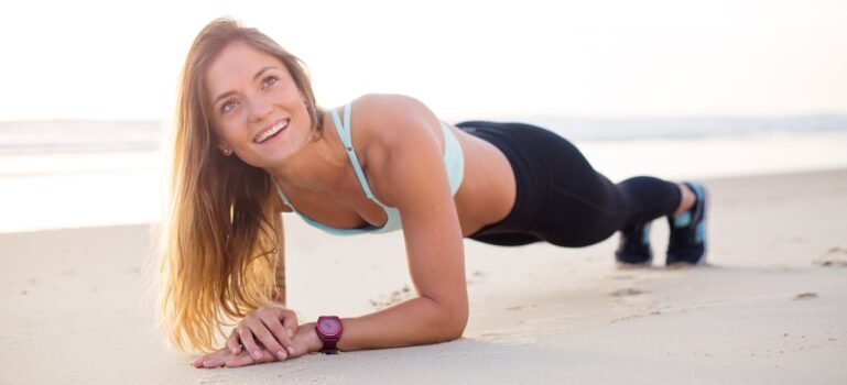 A woman exercising