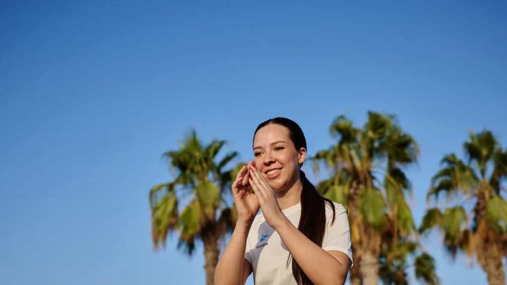 Silvia, female personal trainer, outdoor running session