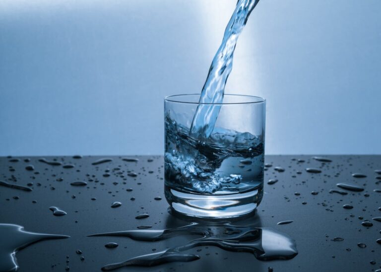 A glass of water