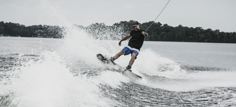 A person enjoying wakeboarding Dubai