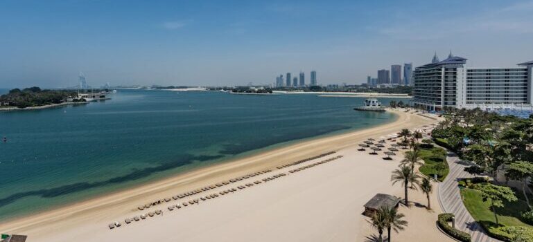 Scenic View of Dubai's Iconic Palm Jumeirah Beach